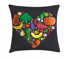 Healthy Eating Natural Heart Pillow Cover