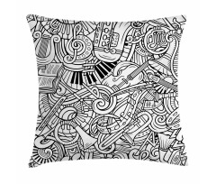 Chaotic Doodle Musical Pillow Cover