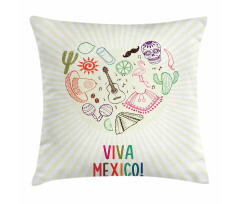 Viva Mexico Folklore Pillow Cover