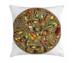 Colorful Doodles in Square Pillow Cover