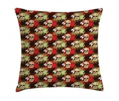 Skull Feather Pattern Pillow Cover