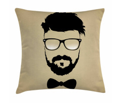 Hipster Boy Silhouette Pillow Cover