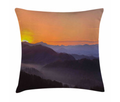 Dawn on Misty Mountains Pillow Cover