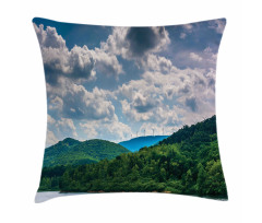 Windmills on Mountain Pillow Cover