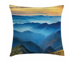 Blue Mountain Ridges Pillow Cover