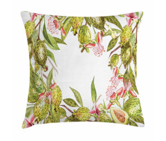 Feijoa Exotic Fruit Floral Pillow Cover