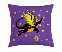 Moon and the Stars at Night Pillow Cover