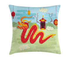 Chinese Pavilion Pillow Cover