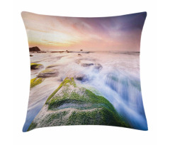 Malaysia Nature Stream on Rock Pillow Cover
