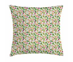 Detailed Colored Foods Pillow Cover