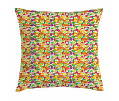 Smile Kawaii Foods Pillow Cover