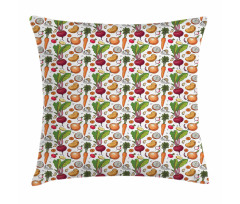 Sketchy Painted Foods Pillow Cover