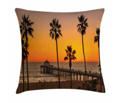 Manhattan Ocean Dusk Pillow Cover