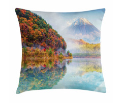 Foggy Climate in Autumn Time Pillow Cover