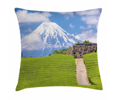 Tea Fields of Japan Meadow Pillow Cover