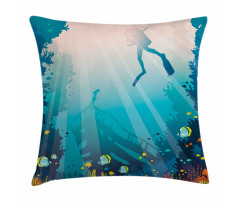 Underwater Elements Diver Pillow Cover