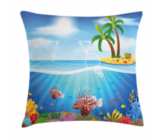 Lionfish and Coral Reefs Pillow Cover