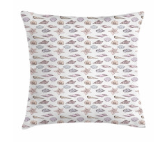 Seashell Sketches Pattern Pillow Cover