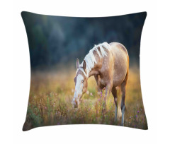 Palomino Horse Grazing Pillow Cover