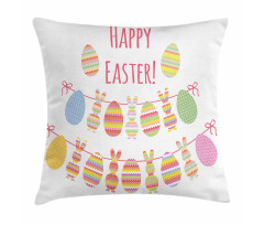 Happy Rabbit Bunting Pillow Cover
