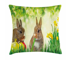 Easter Rabbits Pillow Cover