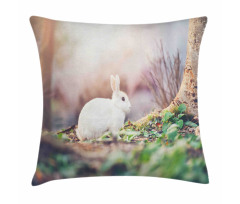 Spring Rabbit Forest Pillow Cover