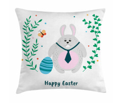 Rabbit with Tie Pillow Cover