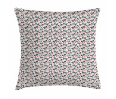 Insect and Tiny Flowers Pillow Cover