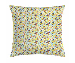 Nostalgic Art with Triangles Pillow Cover