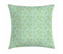 Summer Flowers Stripes Pillow Cover