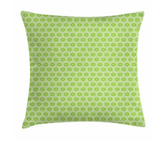 Round Slices of Lime Striped Pillow Cover