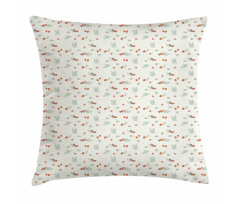 Pine Branches Berries Cones Pillow Cover
