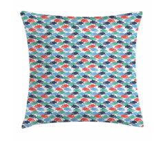 Colorful Cartoonish Piranha Pillow Cover