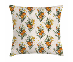 Vintage California Poppy Pillow Cover