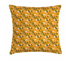 Orange Tones Spring Blossom Pillow Cover