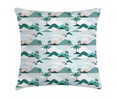 Paper Cut Style Beach Art Pillow Cover