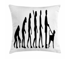 Ape to Man with Dog Pet Pillow Cover