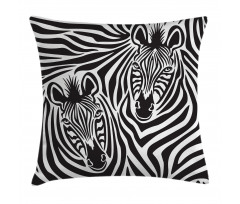 Zebras Eyes and Face Pillow Cover