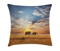 Elephants Untouched Land Pillow Cover