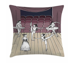 Ballerinas Stage Sketch Pillow Cover