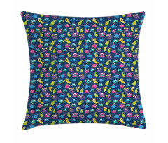 Funny Monsters Making Faces Pillow Cover