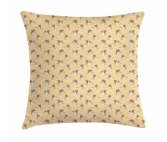 Funny Pelicans Illustration Pillow Cover