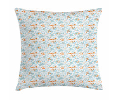 Fall Leaves Mushrooms Pillow Cover