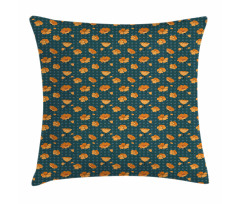 Petal and Buds on Polka Dots Pillow Cover