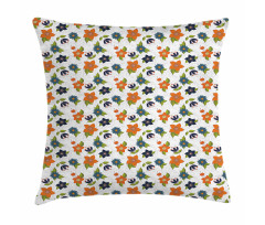 Abstract Flowers Leaves Pillow Cover