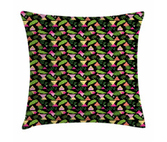 Exotic Leaves Triangles Pillow Cover