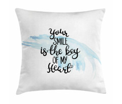 Romantic Words Brushstrokes Pillow Cover