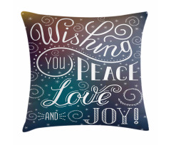 Wishes Themed Xmas Image Pillow Cover