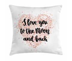 Love Words on Dotwork Heart Pillow Cover