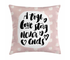 Love Story Saying Pillow Cover